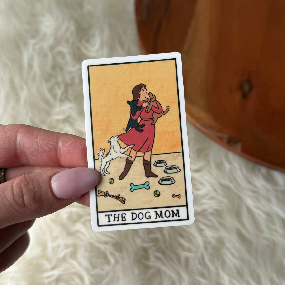 The Dog Mom Tarot Card Sticker
